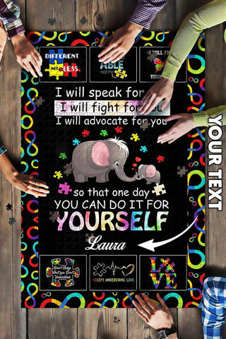 Gift For Elephant Lover Personalized Autism Elephant Big Gift Puzzle Autism Gift
