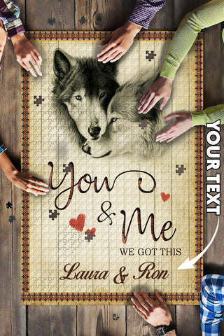 Gift For Wolf Lover Personalized Wolf Lovers Couple Big Gift Puzzle