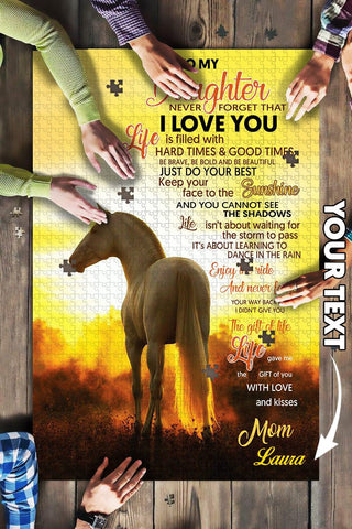 Gift For Horse Lover Gift For Mom Horse Mom to Daughter Big Gift Jigsaw Puzzle