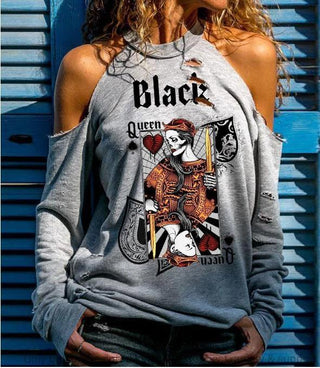 Black Pride Savage Black Queen Cut Out Shoulder Top PA