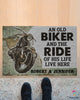 An Old Biker And The Ride Of His Life Live Here Doormat HG