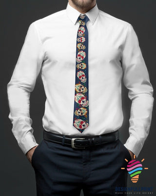 Skull Gift Floral Skull For Him Tie HG