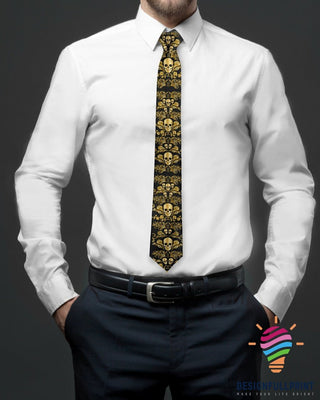 Skull Gift Elegant Golden Skull Tie HG
