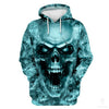 Skull Gift Blue Skull Smoke Multi Types Personalized Pullover Zipup Fleece Hoodie Long Sleeve Shirt Unisex Size LN