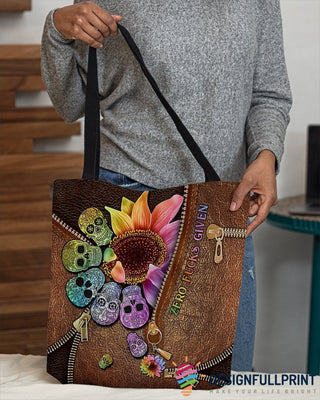 Skull Gift Holo Skull And Flower Tote Bag HG