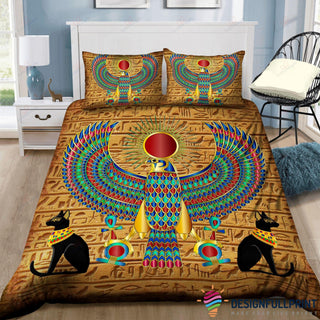 Gift For Egyptian Horus Ancient Egypt Falcon With Sun Bedding Set NH Egyptian God