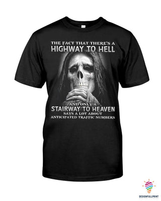 Skull Gift Skull Stairway To Heaven Black TShirt CH
