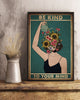 Be Kind To Your Mind Girl With Flowers Wall Art Canvas HG