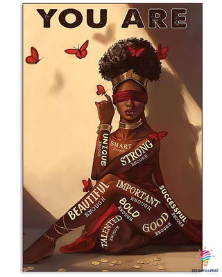 Black Pride Gift For Butterfly Lover Butterflies Black Girl You Are Canvas Art and Poster LN Black And Proud 365 Smart Black Afro Proud
