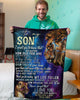 Lion To My Son Sherpa and Quilt Blanket HG To My Son Lion Blanket