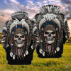 Skull Gift Gift For Native American Skull Native Red Eyes Hoodie LN