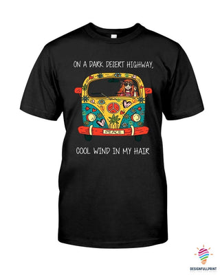 Gift For Hippie Hippie Girl On A Dark Desert Highway Black TShirt CH