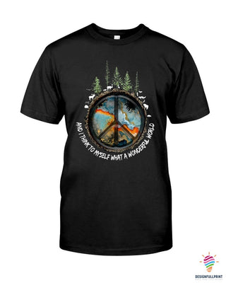 Gift For Hippie Hippie Myself What A Wonderful World Black TShirt CH