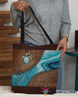 Gift For Turtle Lover Turtle Salty Lil Beach Tote Bag HG