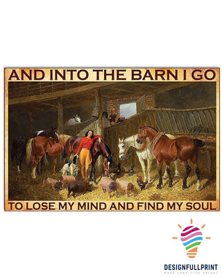 And In To The Barn Cowgirl 01 Horizontal Poster HG