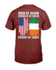 Irish Shop Irish By Blood American By Birth Patriot By Choice Back Print Cotton T-shirt