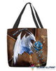Gift For Dragon Lover Flower And Dragon American Diabetes Awareness Blue Ribbon Tote Bag HG