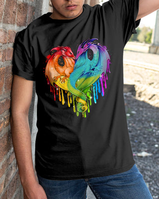 Pride Gift For LGBT Gift For Dragon Lover LGBT Dragon Rainbow Pride T Shirt Tshirt HG