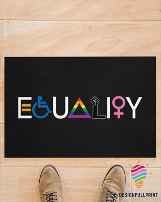 Black Pride Pride Gift For LGBT Equality Black LGBT Disabled Women Welcome Doormat NHD