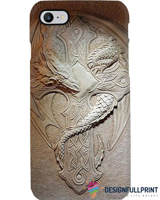 Gift For Dragon Lover Dragon Carve On Wood As Print Phone Case LN