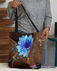 Blue Flower Diabetes Awareness Blue Ribbon Tote Bag HG