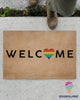 Pride Gift For LGBT Rainbow Heart Welcome Doormat NHD