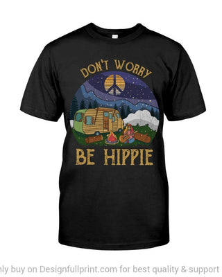 Gift For Hippie Hippie Dont Worry Be Hippie Black TShirt CH