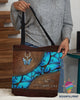 Gift For Butterfly Lover Teal Color Meaning Faith Hope Love Faux Butterfly Tote Bag HG