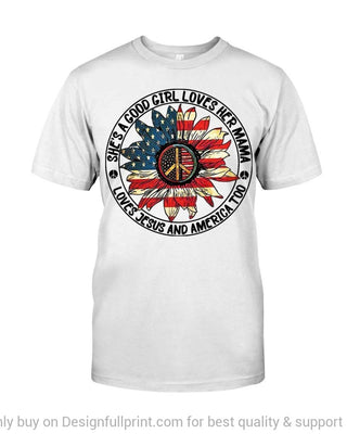 Gift For Hippie Hippie US Flag Sunflower White TShirt CH