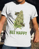 Bee Happy Potleaf Hoodie Pullover Zip Up Hoodie and Sweater Tshirt US Unisex Size HG