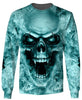 Skull Gift Blue Skull Smoke Multi Types Personalized Pullover Zipup Fleece Hoodie Long Sleeve Shirt Unisex Size LN