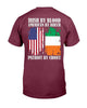 Irish Shop Irish By Blood American By Birth Patriot By Choice Back Print Cotton T-shirt