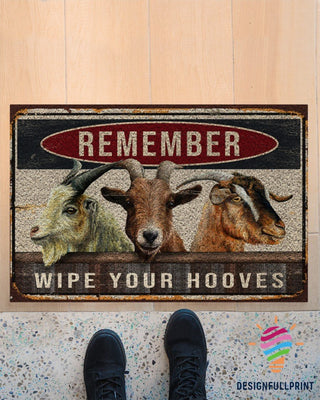 Remember Wipe Your Hooves Goats Welcome Doormat NHD