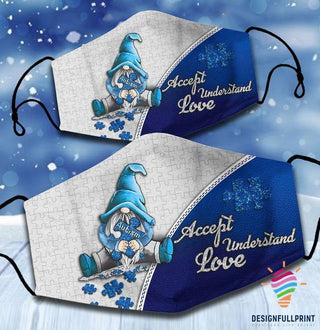 Autism Accept Understand Love Colth Mask HG Autism Gift