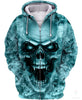 Skull Gift Blue Skull Smoke Multi Types Personalized Pullover Zipup Fleece Hoodie Long Sleeve Shirt Unisex Size LN