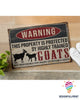Warning This Property Is Protected By Highly Trained Goats Welcome Doormat NHD