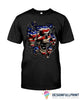 Skull Gift Skull Screaming US Flag Black TShirt CH