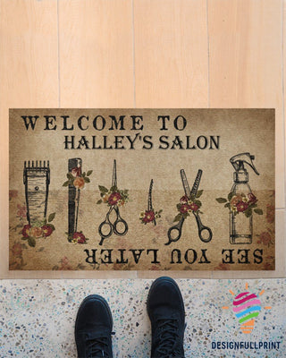 Welcome to My Salon Personalized Welcome Doormat NHD