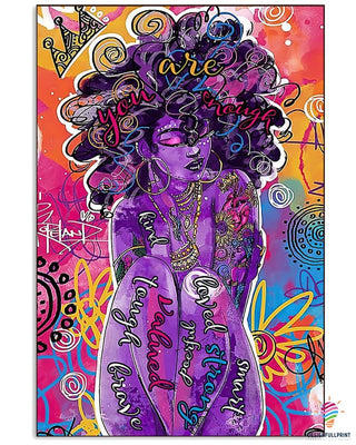 Black Pride Blackity Black Queen You Are Enough Canvas Art and Poster LN Black By Nature Proud By Choice