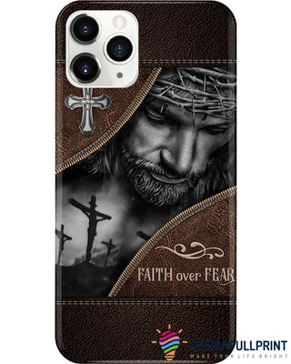 Gift For Christian God Faith Over Fear Jesus Leather Phone Case HG