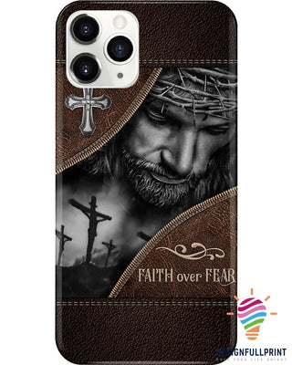 Gift For Christian Gott Glaube über Angst Jesus Leder Telefon Fall HG