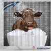 Beef Cattle Shower Bathtub Curtain Cow HG