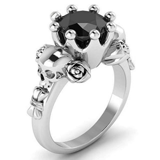 Black Crown Skull Ring - designfullprint