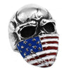 Stainless Steel American Flag Skull Ring