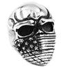 Stainless Steel American Flag Skull Ring