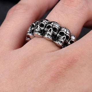 Stainless Steel Men Punk Skull Ring