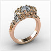 Elegant Gold Skull Zircon Ring - designfullprint