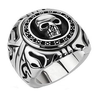 Fancy Skull Shield Wide Ring