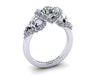 Silver Skull Sapphire Wedding Ring