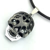 Mens Cross Hollow Skull Rhinestone Necklace